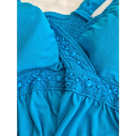 Faded Glory Blue Maxi Plus Dress 2X 18W-20W Empire Boho Coquette Princesses - Picture 5 of 8